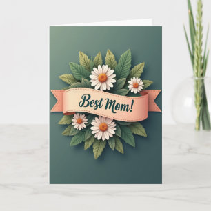 Türkisfarbene Florale Beste-Mama-Karte Karte
