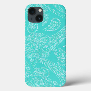 Türkisfarbene Henna-Vintage-Paisley-Blumenmuster f Case-Mate iPhone Hülle