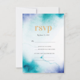 Türkisfarbene Hochzeitskarten RSVP Karte