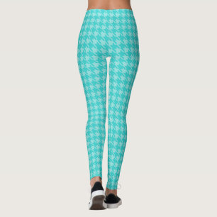 Türkisfarbene Houndstooth-Frauenleggings Leggings