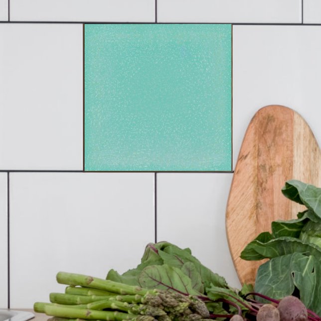 Türkisfarbene Kacheln aus grüner Keramik (Turquoise speckled  field tile for  bathroom , kitchen ore fireplace)