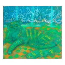 Türkisfarbene Katzenpastellfarbe Tierportrait