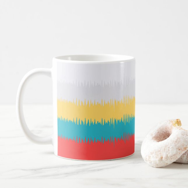 Türkisfarbene Korallen Kaffeetasse (Mit Donut)