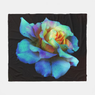 Türkisfarbene Krawatte-Dyed Rose Fleece Blanket
