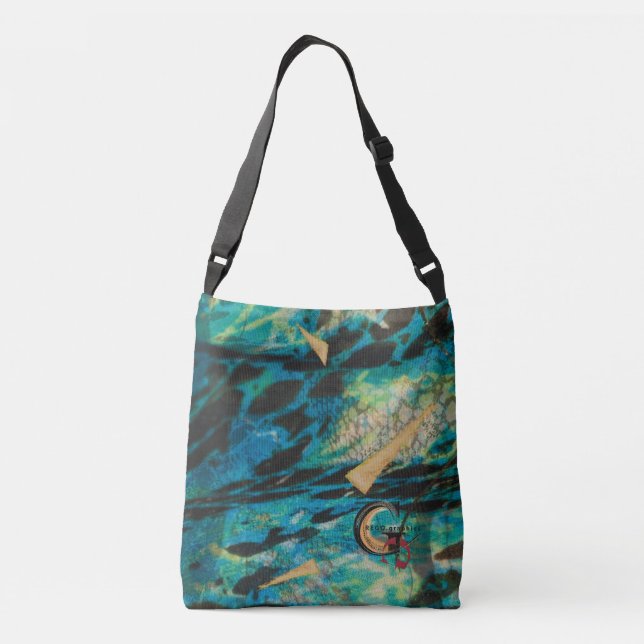 Türkisfarbene Kreuzkörpertasche Tragetaschen Mit Langen Trägern (Rückseite)