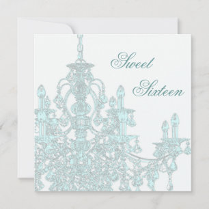 Türkisfarbene Kronleuchter Sweet Sixteen Party-Ein Einladung
