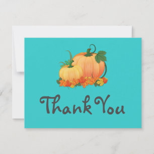 Türkisfarbene Kürbis Dankeskarten