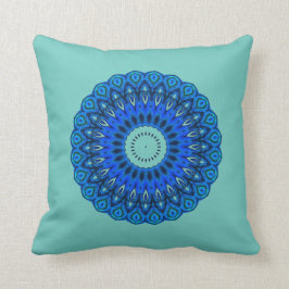 Türkisfarbene Liebe, die Mandala Blues Square Pill Kissen