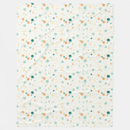 Türkisfarbene Mandarine Dots Fleecedecke