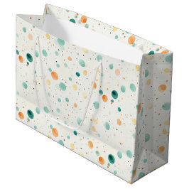 Türkisfarbene Mandarine Dots Große Geschenktüte
