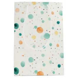 Türkisfarbene Mandarine Dots Mittlere Geschenktüte