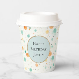 Türkisfarbene Mandarine Dots Pappbecher