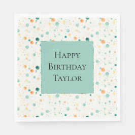 Türkisfarbene Mandarine Dots Serviette