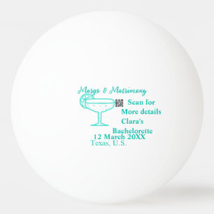 Türkisfarbene Margs & Matrimony Junggesellinnenabs Tischtennisball