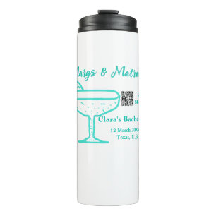 Türkisfarbene Margs und Matrimony-Junggesellinnena Thermosbecher