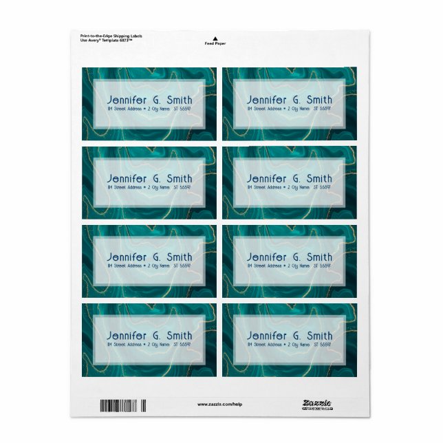 Türkisfarbene Marmortextur mit Goldakzenten (Vorne)