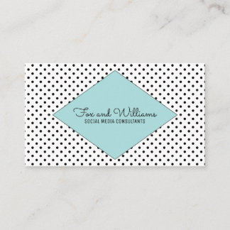 Türkisfarbene moderne Polka Dots Business Card Visitenkarte