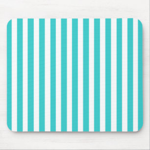 Türkisfarbene moderne Streifen mit Mode-Silhouette Mousepad