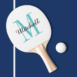 Türkisfarbene Monogramm und Name Personalisiert Tischtennis Schläger<br><div class="desc">Individuell bedrucktes Pingpongpaddel personalisiert mit Ihrem Namen und Monogramm oder anderen benutzerdefinierten Text. Klicken Sie auf Anpassen,  um Schriftart und Farben zu bearbeiten oder um eigene Texte und Bilder hinzuzufügen,  um ein einzigartiges Geschenk zu erstellen.</div>