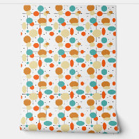 Türkisfarbene, orange schwarze Kreise Linien Mitte