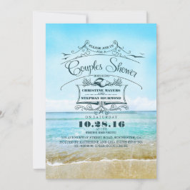 türkisfarbene Paare am Strand Dusche Einladung