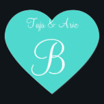 Türkisfarbene Personalisierte Mit Monogramm Bodenb Herz-Aufkleber<br><div class="desc">Personalisierbare Einladungen Siegel für Hochzeiten Monogramme - Haben Sie selbst verlobte Paare vor kurzem oft Karo zu sehen: Was ist der Preis für Monogramm-Siegel? Diese richtig großen und personalisierten Wedding Monogramme Einladungs-Umschlag Aufkleber sind für maßgeschneiderte Hochzeitsmonogramme zusätzlich zu anderen Arten von Hochzeitszubehör gemacht. - Personalisierbare Siegel für Hochzeitsmonogramme - Personalisierte...</div>