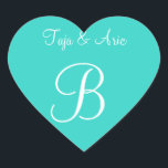 Türkisfarbene Personalisierte Mit Monogramm Bodenb Herz-Aufkleber<br><div class="desc">Personalisierbare Einladungen Siegel für Hochzeiten Monogramme - Haben Sie selbst verlobte Paare vor kurzem oft Karo zu sehen: Was ist der Preis für Monogramm-Siegel? Diese richtig großen und personalisierten Wedding Monogramme Einladungs-Umschlag Aufkleber sind für maßgeschneiderte Hochzeitsmonogramme zusätzlich zu anderen Arten von Hochzeitszubehör gemacht. - Personalisierbare Siegel für Hochzeitsmonogramme - Personalisierte...</div>