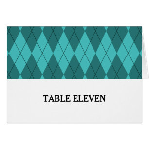 Türkisfarbene Raute Tischnummer Card