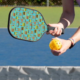 Türkisfarbene Rechtecke Pickleball Schläger