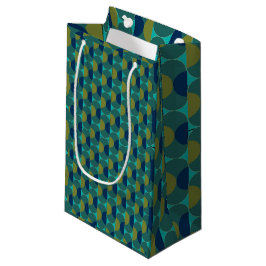 Türkisfarbene Retro-Ovale und Halbkreise Kleine Geschenktüte