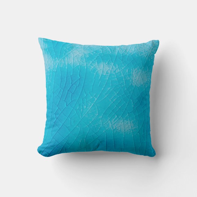 Türkisfarbene Risse aus Porzellan mit Risse Kissen (Vorderseite)