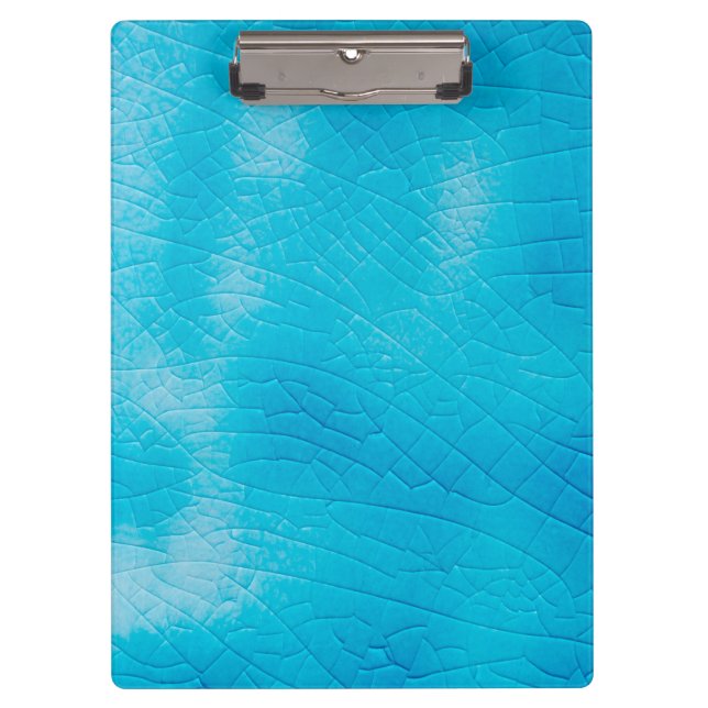 Türkisfarbene Risse aus Porzellan mit Risse Klemmbrett (Vorderseite)