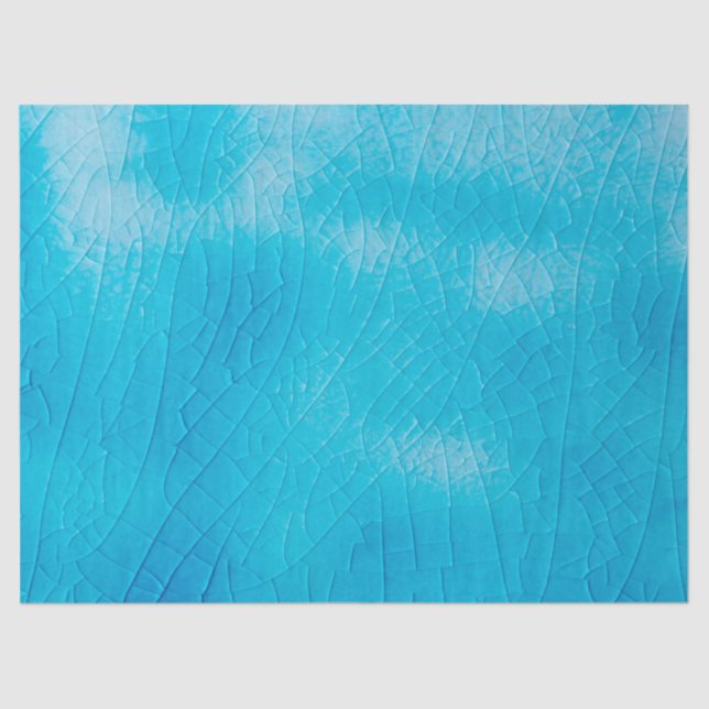 Türkisfarbene Risse aus Porzellan mit Risse Seidenpapier (Vorderseite)