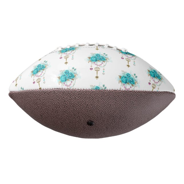 Türkisfarbene Rose mit Tasten Football (Gedreht 270)