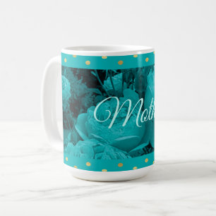 Türkisfarbene Rose Muttertagsgeschichte Kaffeetasse