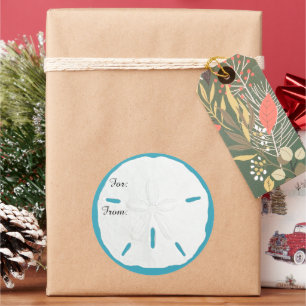 Türkisfarbene Sand-Dollar-Geschenk-Anhänger-Weihna Runder Aufkleber