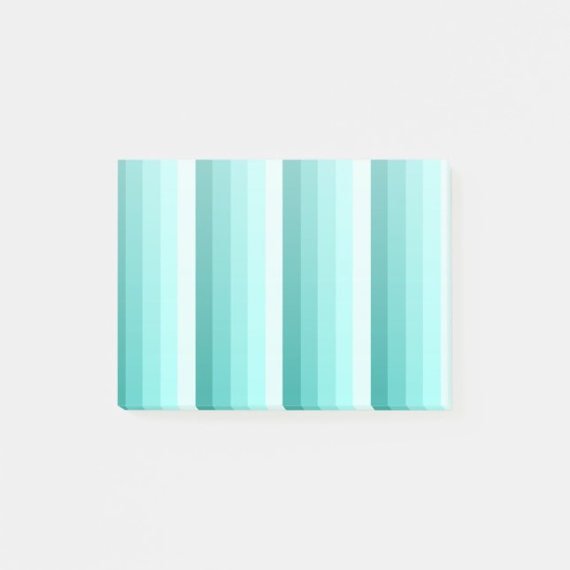 Türkisfarbene Schattenstreifen Post-it Klebezettel (Vorderseite)