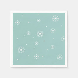 Türkisfarbene Schneeblatt-Papier-Cocktailserviette Serviette