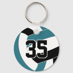 Türkisfarbene schwarze Volleyball-Mannschaftsfarbe Schlüsselanhänger