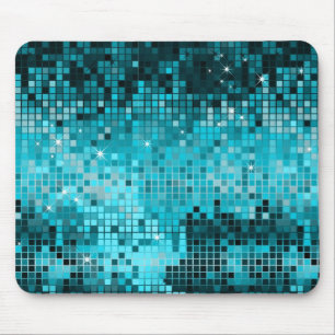 Türkisfarbene Sequins Look Disco Mirrors Blend Mousepad