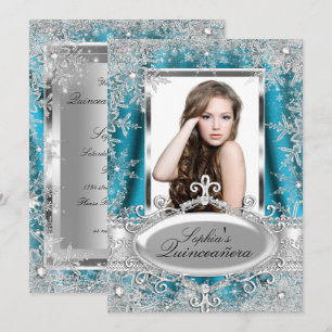 Türkisfarbene Silber-Sparkling-Juwel-Schneekristal Einladung