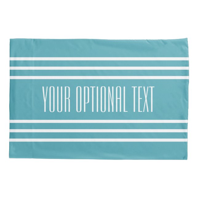 Türkisfarbene Streifen Hüllen für Textkissen Kissenbezug (Rückseite)