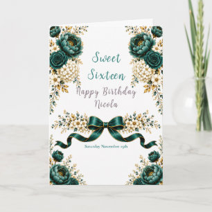 Türkisfarbene Sweet Sixteen Karte