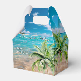 Türkisfarbene Tides Tropical Palm Tree Beach Hochz Geschenkschachtel