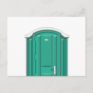 Türkisfarbene tragbare Toilette Postkarte