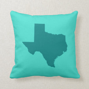 Türkisfarbene und Aquamarine Texasform Kissen