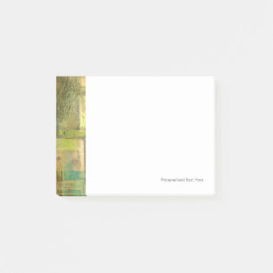 Türkisfarbene und grüne Abstrakte Malerei Post-it Klebezettel