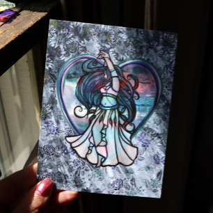 Türkisfarbene und violette Bauchtänzerin Liebesher Postkarte