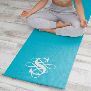 Türkisfarbene und Wirble Anfangsmonogramm Yogamatte