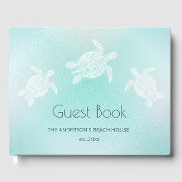 Türkisfarbene weiße Schildkröten Gästebuch